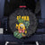 Hawaiian Halloween Spare Tire Cover Aloha Pinapple with Mysterious Hands and Polynesian Tribal Tattoo