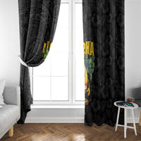 Hawaiian Halloween Window Curtain Aloha Pinapple with Mysterious Hands and Polynesian Tribal Tattoo LT03 - Polynesian Pride