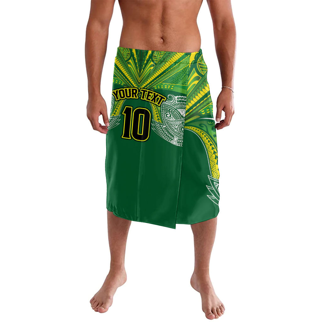 Cook Islands Rugby League Custom Lavalava Polynesian and Tatau Tribal Art - Green Color
