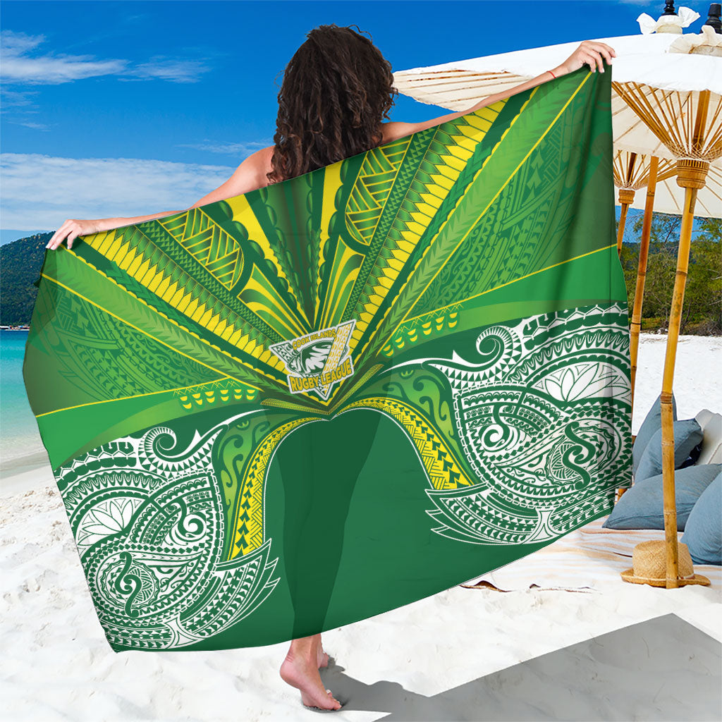 Cook Islands Rugby League Sarong Polynesian and Tatau Tribal Art - Green Color