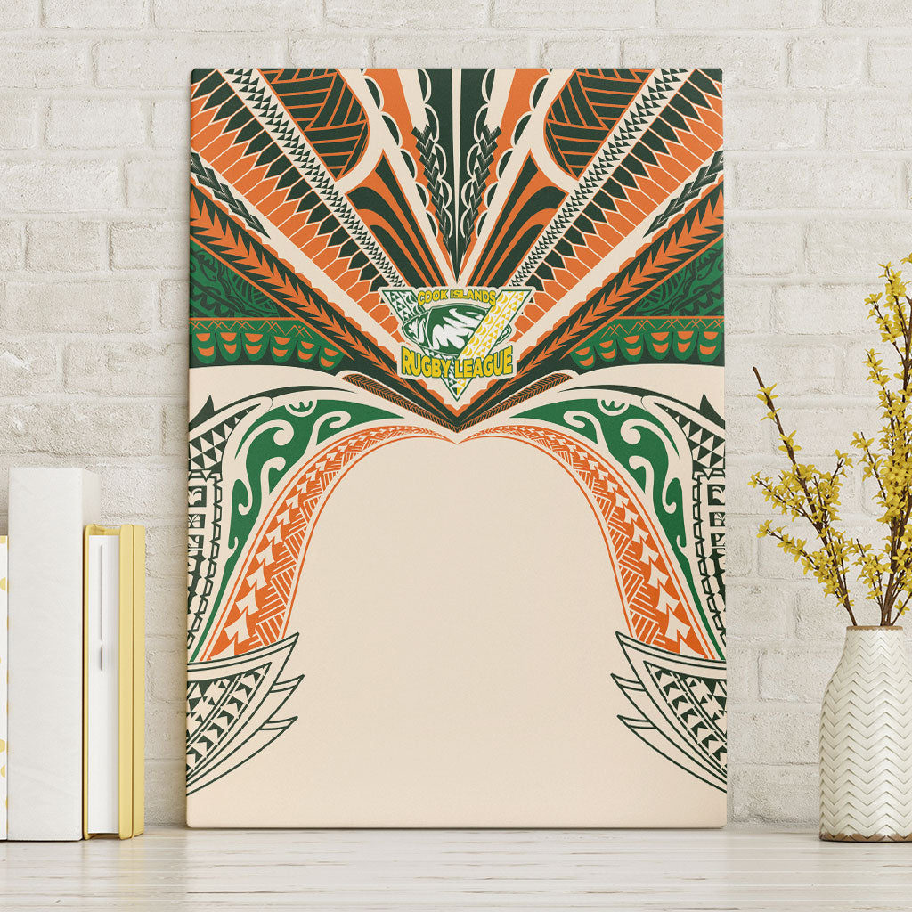 Cook Islands Rugby League Canvas Wall Art Polynesian and Tatau Tribal Art - Retro Palette