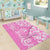 Hawaii Kauai Island Area Rug Hibiscus Pattern Seamless Tribal Simple Pink LT03 - Polynesian Pride