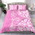 Hawaii Kauai Island Bedding Set Hibiscus Pattern Seamless Tribal Simple Pink LT03 - Polynesian Pride