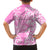 Hawaii Kauai Island Family Matching Long Sleeve Bodycon Dress and Hawaiian Shirt Hibiscus Pattern Seamless Tribal Simple Pink LT03 - Polynesian Pride