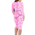 Hawaii Kauai Island Family Matching Long Sleeve Bodycon Dress and Hawaiian Shirt Hibiscus Pattern Seamless Tribal Simple Pink LT03 - Polynesian Pride