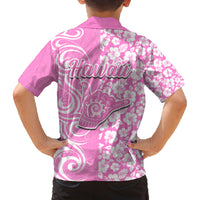 Hawaii Kauai Island Family Matching Puletasi Dress and Hawaiian Shirt Hibiscus Pattern Seamless Tribal Simple Pink LT03 - Polynesian Pride