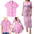 Hawaii Kauai Island Family Matching Puletasi Dress and Hawaiian Shirt Hibiscus Pattern Seamless Tribal Simple Pink LT03 - Polynesian Pride