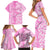 Hawaii Kauai Island Family Matching Short Sleeve Bodycon Dress and Hawaiian Shirt Hibiscus Pattern Seamless Tribal Simple Pink LT03 - Polynesian Pride