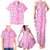 Hawaii Kauai Island Family Matching Tank Maxi Dress and Hawaiian Shirt Hibiscus Pattern Seamless Tribal Simple Pink LT03 - Polynesian Pride