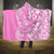 Hawaii Kauai Island Hooded Blanket Hibiscus Pattern Seamless Tribal Simple Pink LT03 One Size Pink - Polynesian Pride