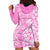 Hawaii Kauai Island Hoodie Dress Hibiscus Pattern Seamless Tribal Simple Pink LT03 - Polynesian Pride