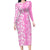 Hawaii Kauai Island Long Sleeve Bodycon Dress Hibiscus Pattern Seamless Tribal Simple Pink LT03 Long Dress Pink - Polynesian Pride