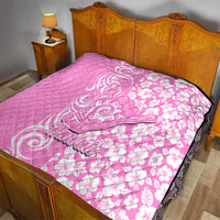Hawaii Kauai Island Quilt Hibiscus Pattern Seamless Tribal Simple Pink LT03 - Polynesian Pride