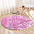 Hawaii Kauai Island Round Carpet Hibiscus Pattern Seamless Tribal Simple Pink LT03 - Polynesian Pride