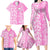 Custom Hawaii Kauai Island Family Matching Long Sleeve Bodycon Dress and Hawaiian Shirt Hibiscus Pattern Seamless Tribal Simple Pink LT03 - Polynesian Pride