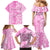 Custom Hawaii Kauai Island Family Matching Mermaid Dress and Hawaiian Shirt Hibiscus Pattern Seamless Tribal Simple Pink LT03 - Polynesian Pride