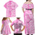 Custom Hawaii Kauai Island Family Matching Off Shoulder Maxi Dress and Hawaiian Shirt Hibiscus Pattern Seamless Tribal Simple Pink LT03 - Polynesian Pride