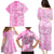 Custom Hawaii Kauai Island Family Matching Puletasi Dress and Hawaiian Shirt Hibiscus Pattern Seamless Tribal Simple Pink LT03 - Polynesian Pride