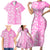 Custom Hawaii Kauai Island Family Matching Short Sleeve Bodycon Dress and Hawaiian Shirt Hibiscus Pattern Seamless Tribal Simple Pink LT03 - Polynesian Pride