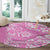 Custom Hawaii Kauai Island Round Carpet Hibiscus Pattern Seamless Tribal Simple Pink LT03 - Polynesian Pride