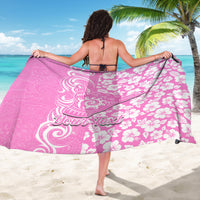 Custom Hawaii Kauai Island Sarong Hibiscus Pattern Seamless Tribal Simple Pink LT03 - Polynesian Pride