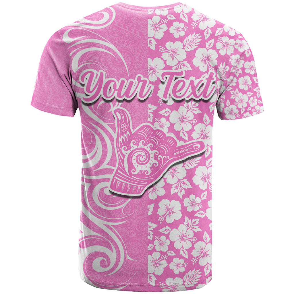 Custom Hawaii Kauai Island T Shirt Hibiscus Pattern Seamless Tribal Simple Pink LT03 - Polynesian Pride