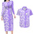 Hawaii Kauai Island Couples Matching Long Sleeve Bodycon Dress and Hawaiian Shirt Hibiscus Pattern Seamless Tribal Simple Purple LT03 Purple - Polynesian Pride