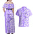 Hawaii Kauai Island Couples Matching Off Shoulder Maxi Dress and Hawaiian Shirt Hibiscus Pattern Seamless Tribal Simple Purple LT03 - Polynesian Pride