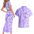 Hawaii Kauai Island Couples Matching Short Sleeve Bodycon Dress and Hawaiian Shirt Hibiscus Pattern Seamless Tribal Simple Purple LT03 - Polynesian Pride