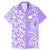 Hawaii Kauai Island Family Matching Mermaid Dress and Hawaiian Shirt Hibiscus Pattern Seamless Tribal Simple Purple LT03 Dad's Shirt - Short Sleeve Purple - Polynesian Pride