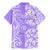 Hawaii Kauai Island Family Matching Mermaid Dress and Hawaiian Shirt Hibiscus Pattern Seamless Tribal Simple Purple LT03 - Polynesian Pride