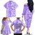 Hawaii Kauai Island Family Matching Off Shoulder Long Sleeve Dress and Hawaiian Shirt Hibiscus Pattern Seamless Tribal Simple Purple LT03 - Polynesian Pride