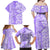 Hawaii Kauai Island Family Matching Off Shoulder Maxi Dress and Hawaiian Shirt Hibiscus Pattern Seamless Tribal Simple Purple LT03 - Polynesian Pride