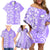 Hawaii Kauai Island Family Matching Off Shoulder Short Dress and Hawaiian Shirt Hibiscus Pattern Seamless Tribal Simple Purple LT03 - Polynesian Pride