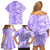 Hawaii Kauai Island Family Matching Off Shoulder Short Dress and Hawaiian Shirt Hibiscus Pattern Seamless Tribal Simple Purple LT03 - Polynesian Pride