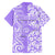 Hawaii Kauai Island Family Matching Puletasi Dress and Hawaiian Shirt Hibiscus Pattern Seamless Tribal Simple Purple LT03 - Polynesian Pride