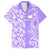 Hawaii Kauai Island Family Matching Short Sleeve Bodycon Dress and Hawaiian Shirt Hibiscus Pattern Seamless Tribal Simple Purple LT03 Dad's Shirt - Short Sleeve Purple - Polynesian Pride