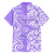 Hawaii Kauai Island Family Matching Short Sleeve Bodycon Dress and Hawaiian Shirt Hibiscus Pattern Seamless Tribal Simple Purple LT03 - Polynesian Pride