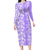 Hawaii Kauai Island Long Sleeve Bodycon Dress Hibiscus Pattern Seamless Tribal Simple Purple LT03 Long Dress Purple - Polynesian Pride