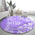 Hawaii Kauai Island Round Carpet Hibiscus Pattern Seamless Tribal Simple Purple LT03 - Polynesian Pride