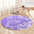 Custom Hawaii Kauai Island Round Carpet Hibiscus Pattern Seamless Tribal Simple Purple LT03 - Polynesian Pride