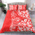 Hawaii Kauai Island Bedding Set Hibiscus Pattern Seamless Tribal Simple Red LT03 - Polynesian Pride