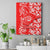 Hawaii Kauai Island Canvas Wall Art Hibiscus Pattern Seamless Tribal Simple Red LT03 Red - Polynesian Pride
