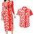 Hawaii Kauai Island Couples Matching Long Sleeve Bodycon Dress and Hawaiian Shirt Hibiscus Pattern Seamless Tribal Simple Red LT03 Red - Polynesian Pride