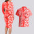 Hawaii Kauai Island Couples Matching Long Sleeve Bodycon Dress and Hawaiian Shirt Hibiscus Pattern Seamless Tribal Simple Red LT03 - Polynesian Pride