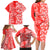 Hawaii Kauai Island Family Matching Long Sleeve Bodycon Dress and Hawaiian Shirt Hibiscus Pattern Seamless Tribal Simple Red LT03 - Polynesian Pride