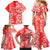 Hawaii Kauai Island Family Matching Mermaid Dress and Hawaiian Shirt Hibiscus Pattern Seamless Tribal Simple Red LT03 - Polynesian Pride