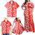 Hawaii Kauai Island Family Matching Off Shoulder Maxi Dress and Hawaiian Shirt Hibiscus Pattern Seamless Tribal Simple Red LT03 - Polynesian Pride