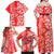 Hawaii Kauai Island Family Matching Off Shoulder Maxi Dress and Hawaiian Shirt Hibiscus Pattern Seamless Tribal Simple Red LT03 - Polynesian Pride