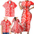 Hawaii Kauai Island Family Matching Short Sleeve Bodycon Dress and Hawaiian Shirt Hibiscus Pattern Seamless Tribal Simple Red LT03 - Polynesian Pride